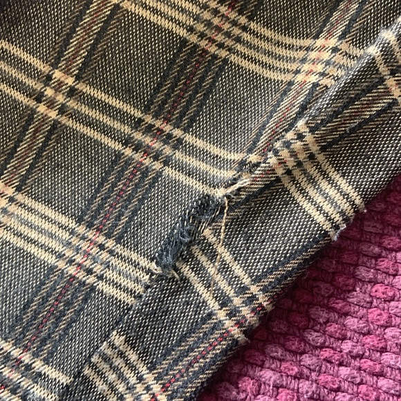 Brown Mid-rise Plaid Slim Fit Trousers - Picture 3 of 5